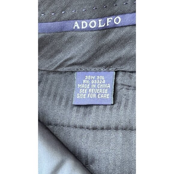 Adolfo Men’s Classic Pleated Black Dress Pants Trousers Size 38x30 Formal - Picture 4 of 15